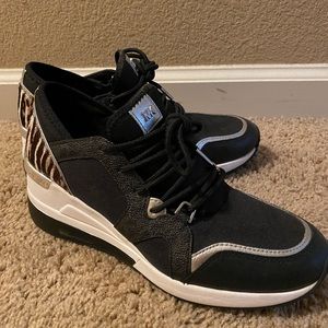 Michael Kors Black and White Wedges